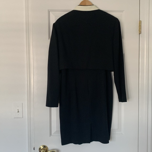 VTG 80s 90s Jaqueline Ferrar 2-piece blazer and dress small medium black white - Picture 4 of 6